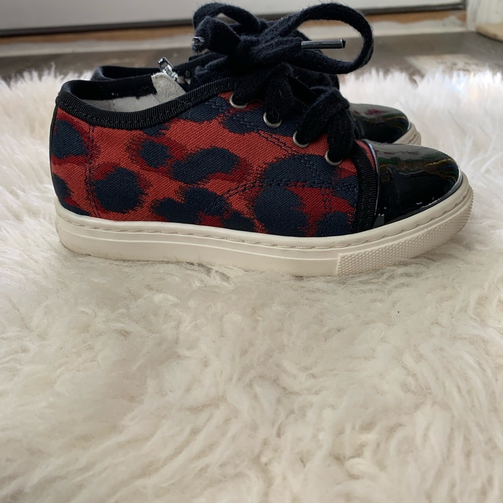 Lanvin Paris Leopard Print Leather Sneakers – Size 9.5 (US Kids)